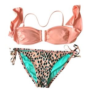 BAR III Peach Leopard String Bikini
